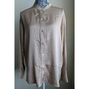 Vince Stretch Silk Pintuck Blouse - Size M - NWOT